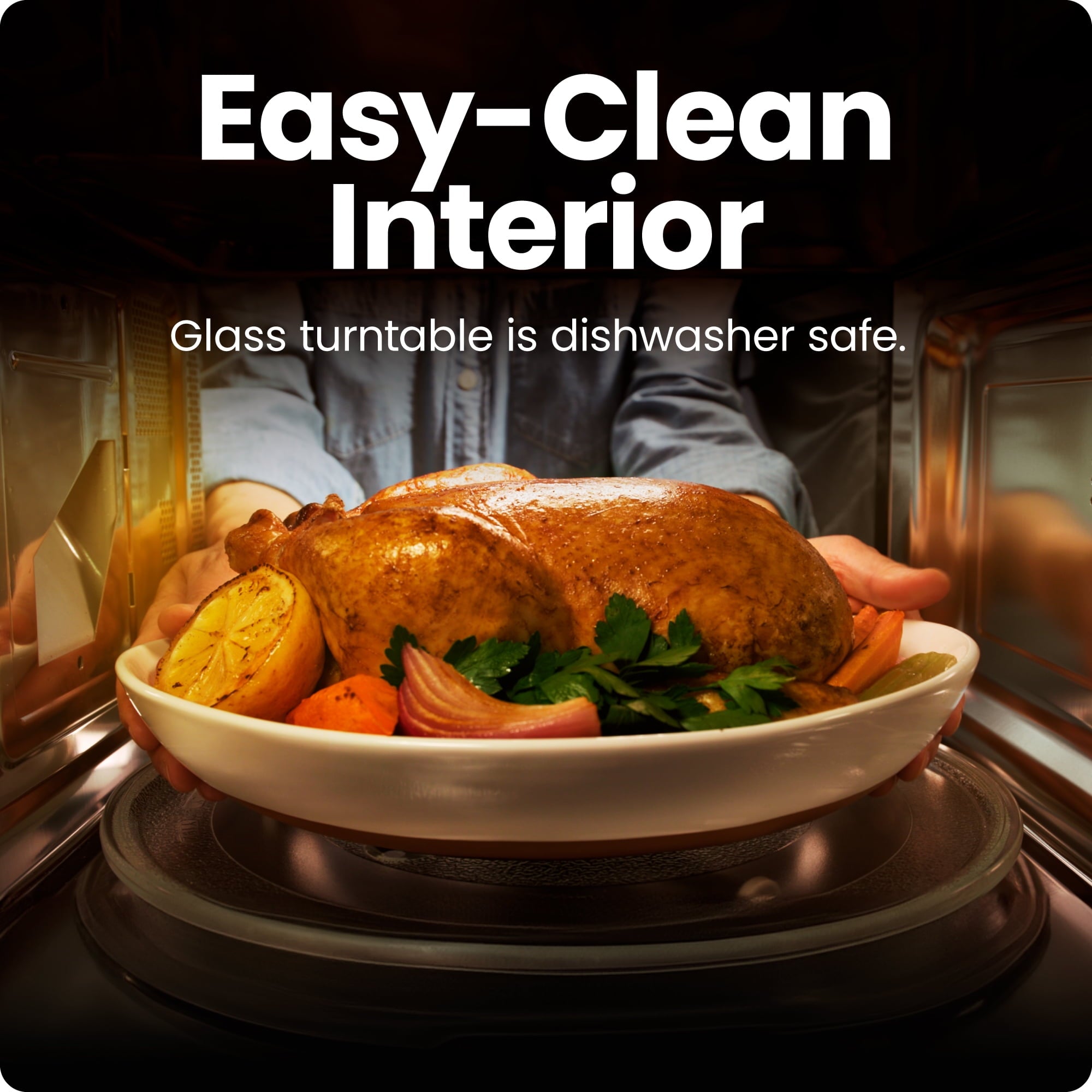 Chefman 0.9 Cu ft Countertop Microwave Oven, 900 Watts - Stainless Steel