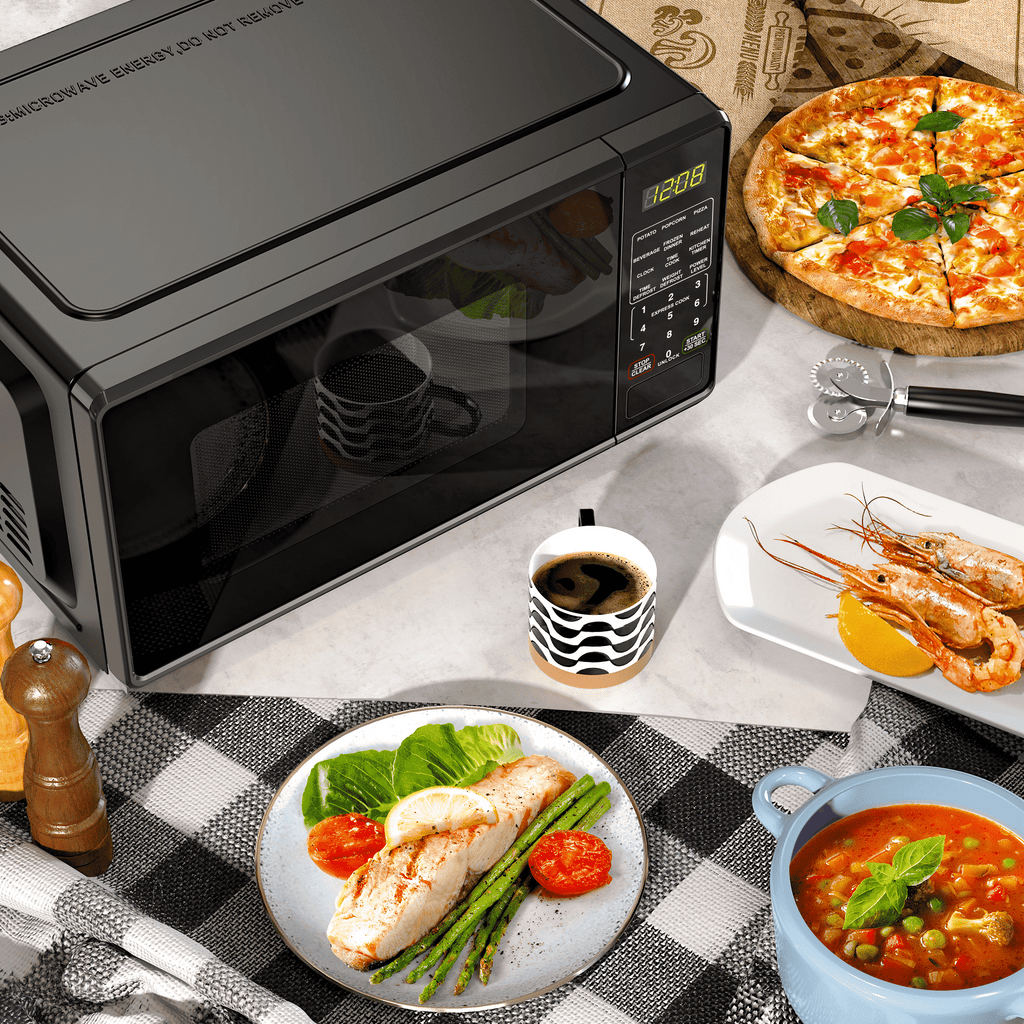 Mainstays 0.7 Cu ft Countertop Microwave Oven, 700 Watts, Black