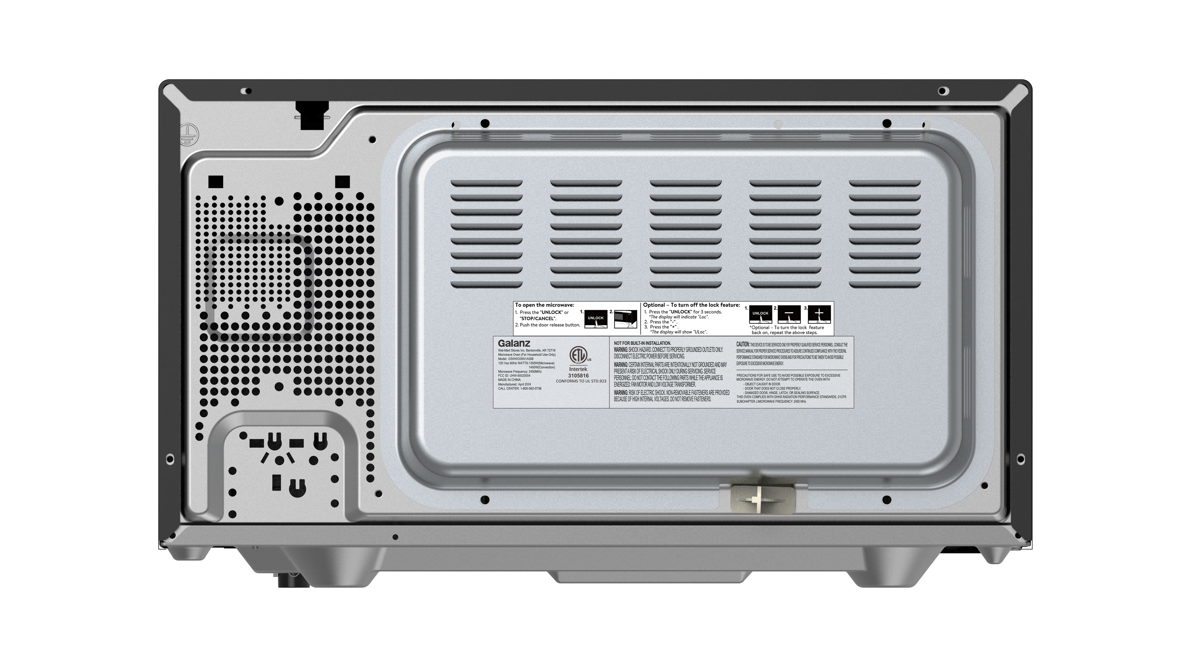 Galanz 0.9 Cu ft Air Fry Countertop Microwave, 900 Watts, Stainless Steel, New