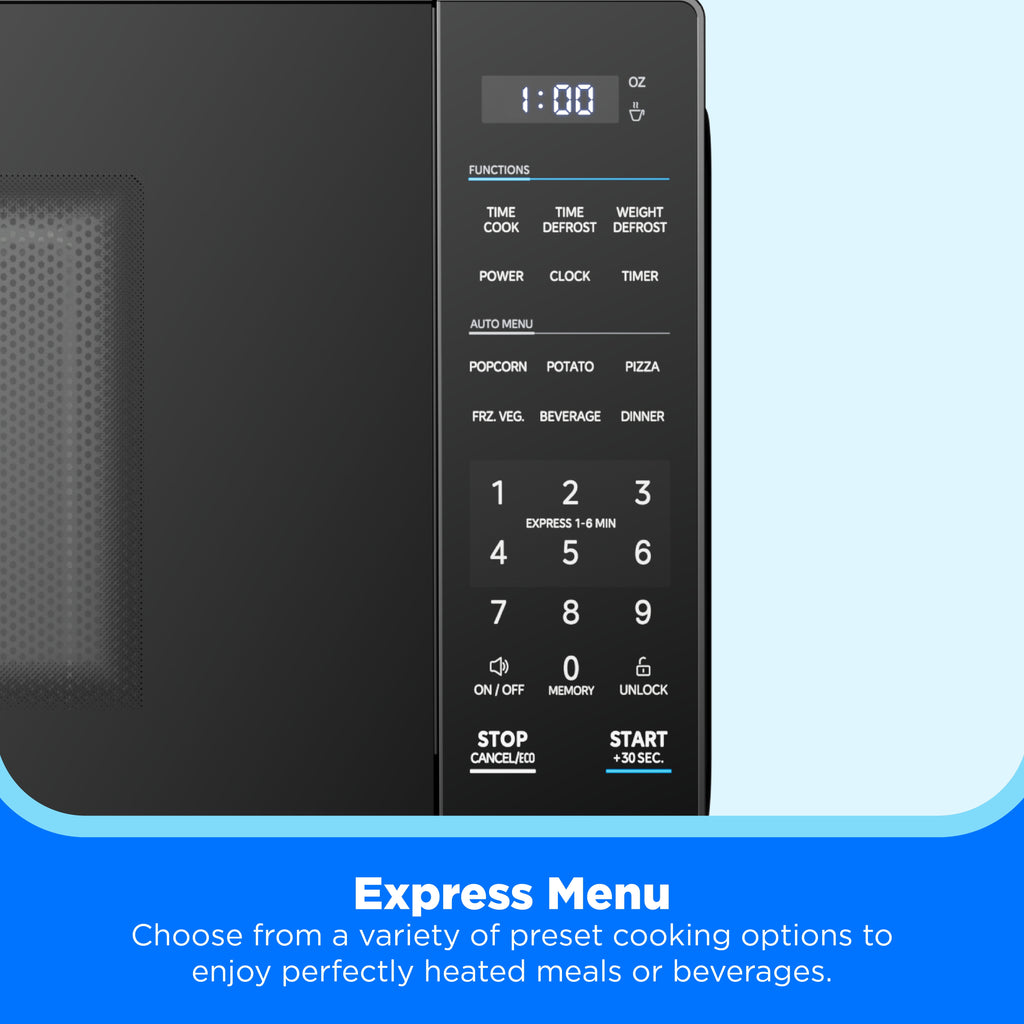 Midea Countertop Microwave Oven, 0.9 Cu Ft, 900 Watts, 11 Power Levels, Compact, Black