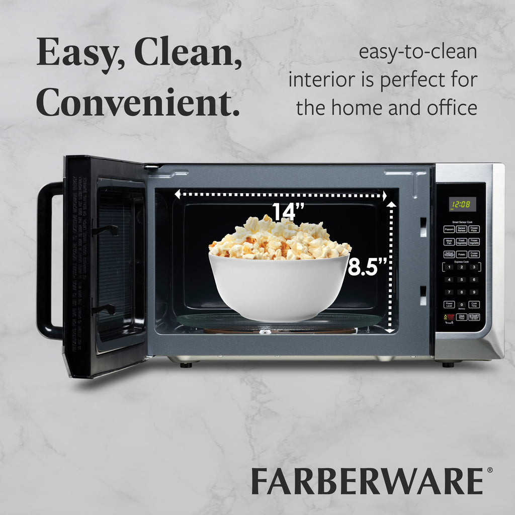 Farberware FMG13SS 1.3 Microwave Oven w LED Light/SENSOR 1100 Watts Stainless