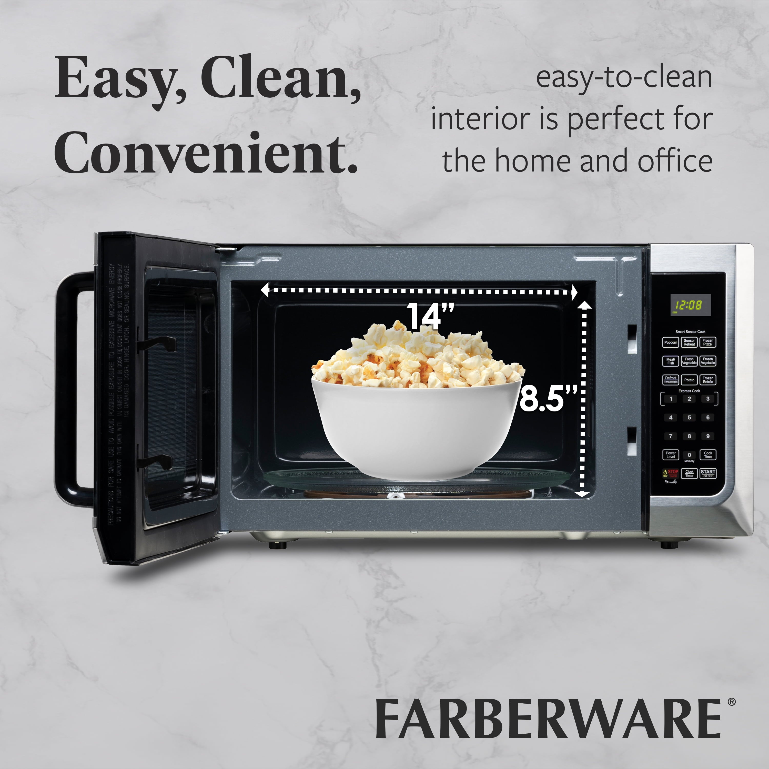 Farberware FMG13SS 1.3 Microwave Oven w LED Light/SENSOR 1100 Watts Stainless