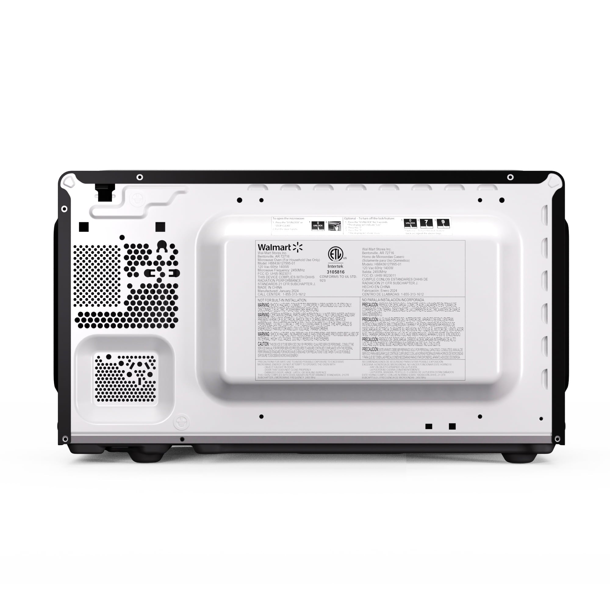 Hamilton Beach 0.9 Cu ft Countertop Microwave Oven, 900 Watts, Stainless Steel, New