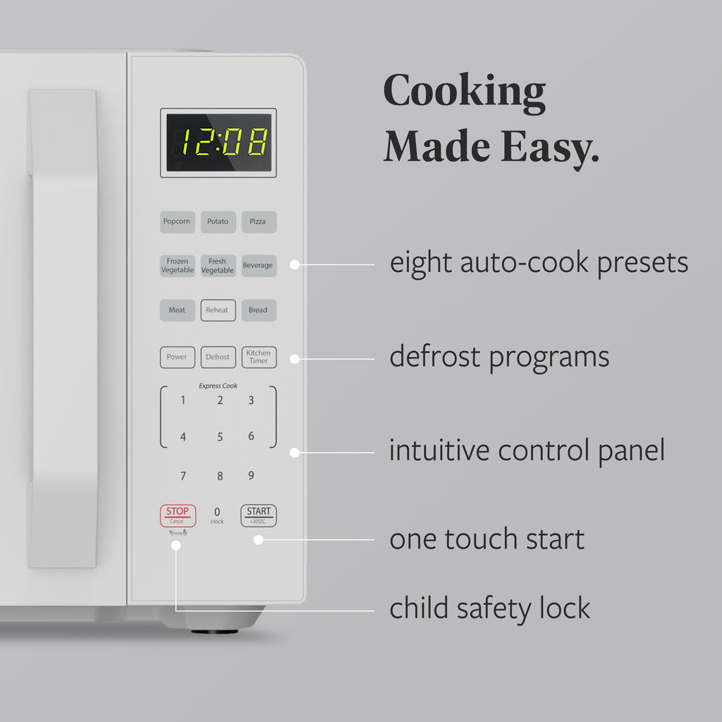 Farberware 700-Watt Compact Countertop Microwave Oven – 0.7 Cu. Ft., White