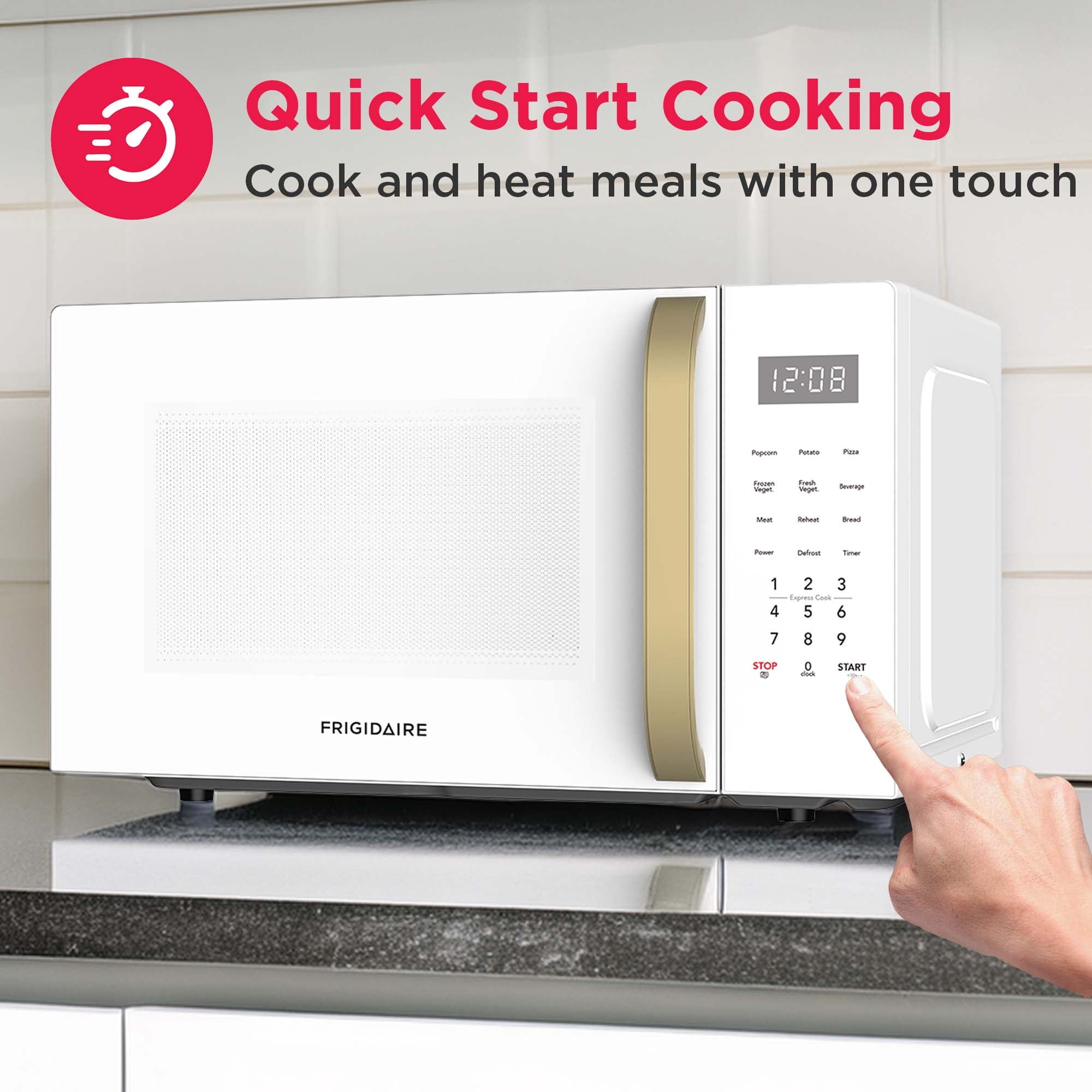 Frigidaire 1.1 CU. FT. Microwave, White and Gold