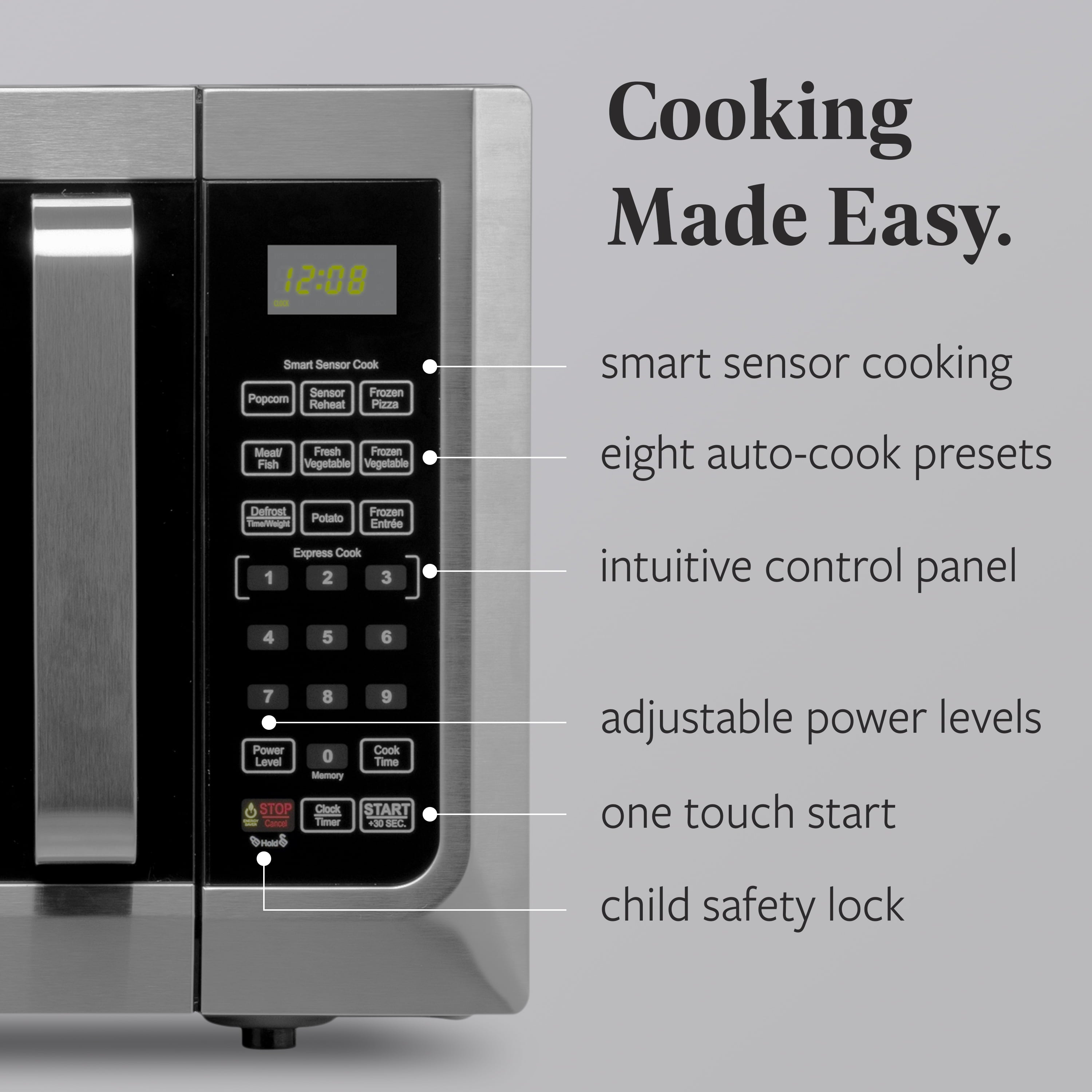 Farberware FMG13SS 1.3 Microwave Oven w LED Light/SENSOR 1100 Watts Stainless