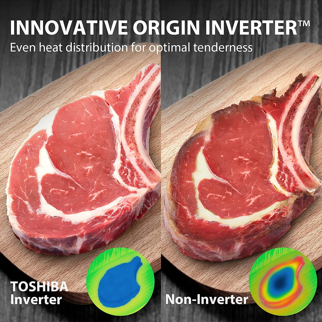 TOSHIBA 7-in-1 Countertop Microwave Oven Air Fryer Combo, Inverter, Convection, Broil, Speedy Combi, Even Defrost, Humidity Sensor, Mute Function, 27 Auto Menu&47 Recipes, 1.0 cu.ft/30QT, 1000W