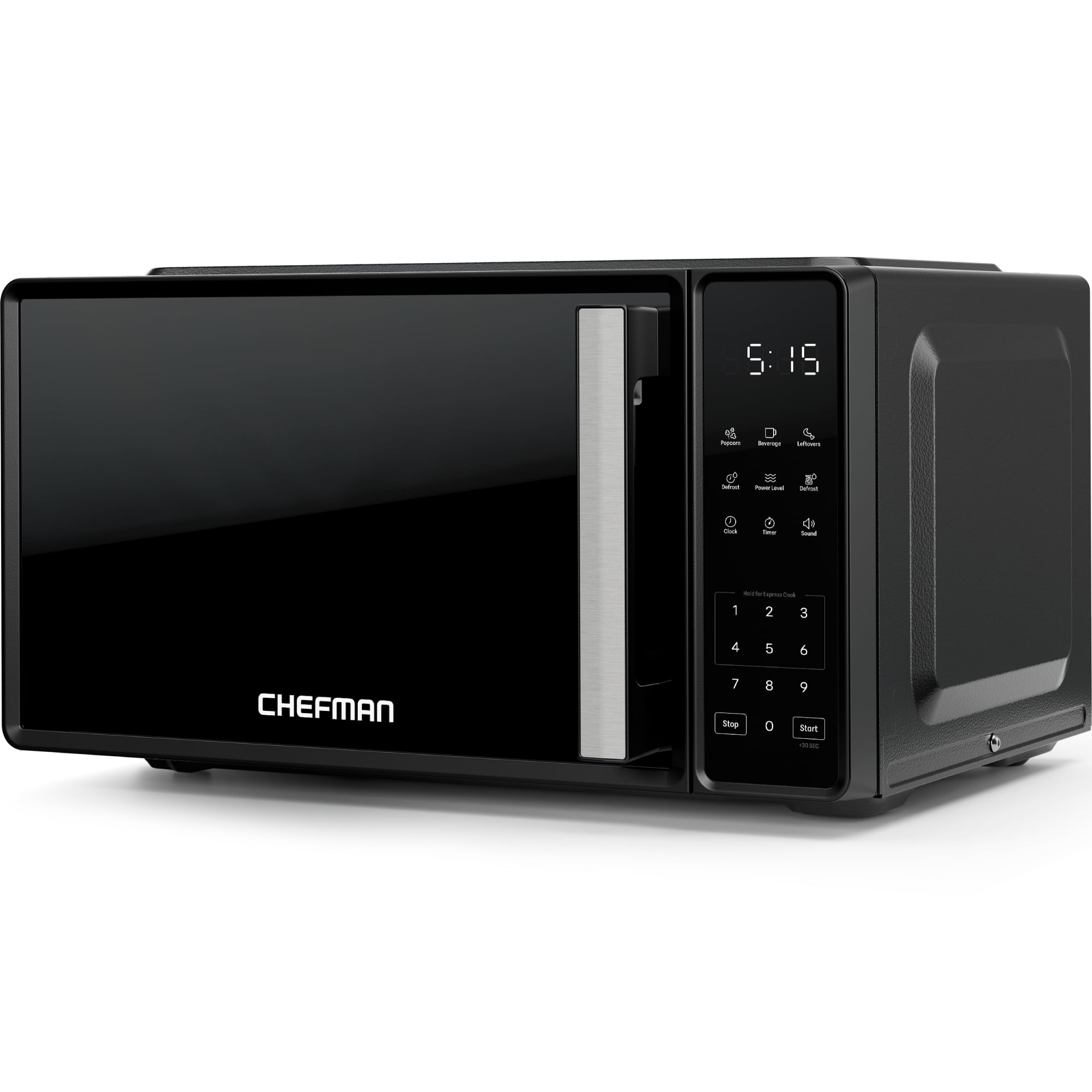 Chefman Countertop Microwave Oven 0.7 Cu. Ft., 700 Watts with 3 Presets and 10 Power Levels - Black