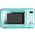 Costway 0.7Cu.ft Retro Countertop Microwave Oven 700W LED Display Glass Turntable Rose Gold
