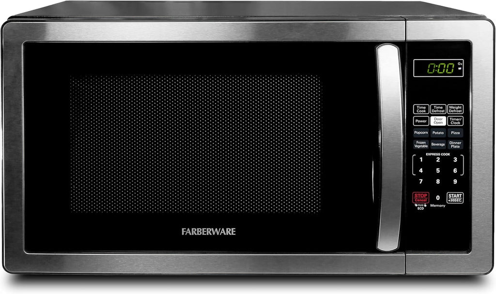 Countertop Microwave, 1000 Watts, 1.1 Cubic Foot Capacity - with LED Lighting and Child Lock - Ideal for Apartments and Dormitories