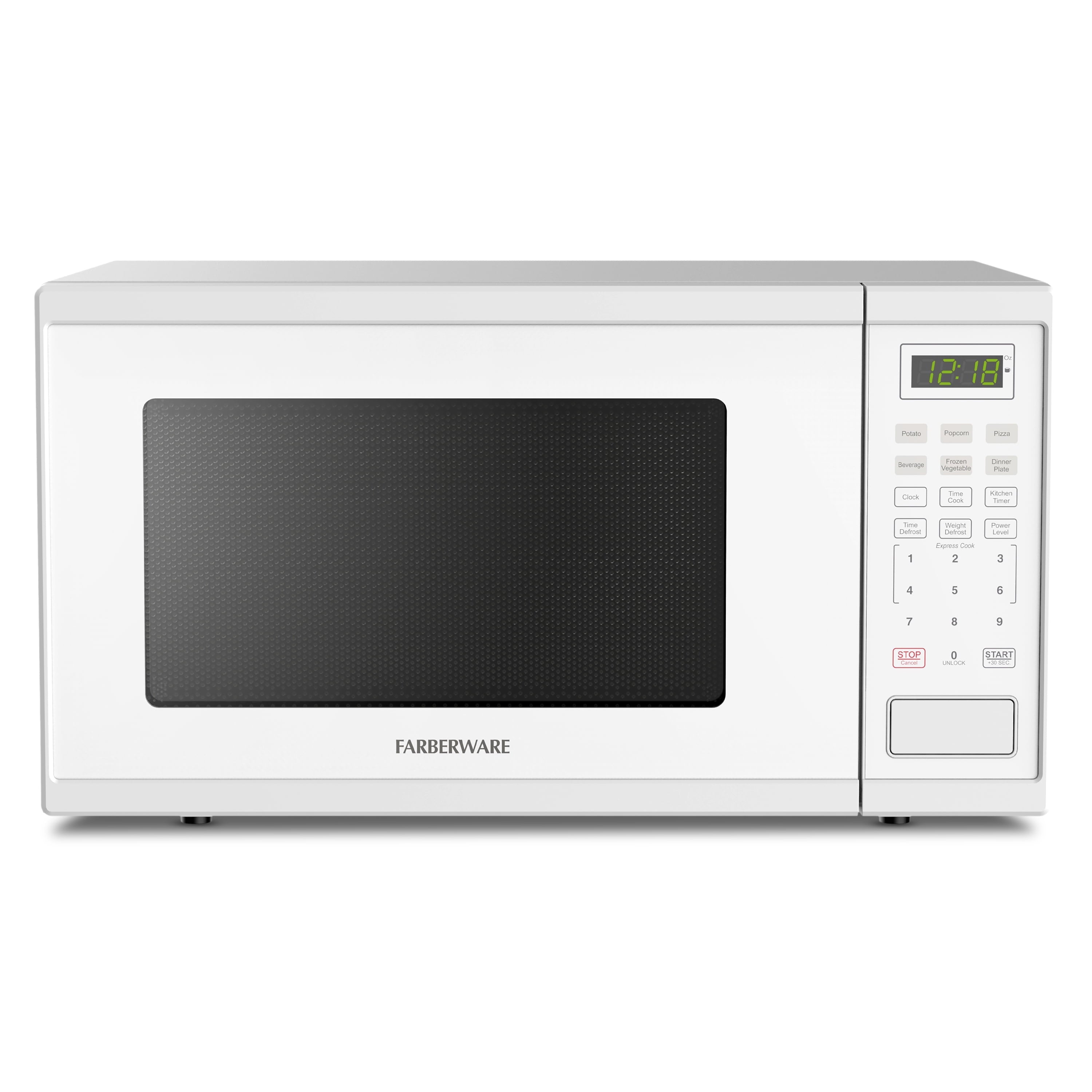 Farberware FMGZ09BKA 0.9 Cu. Ft. Microwave Oven, 900W, Digital Control, LED Display, 6 Cooking Presets, Black