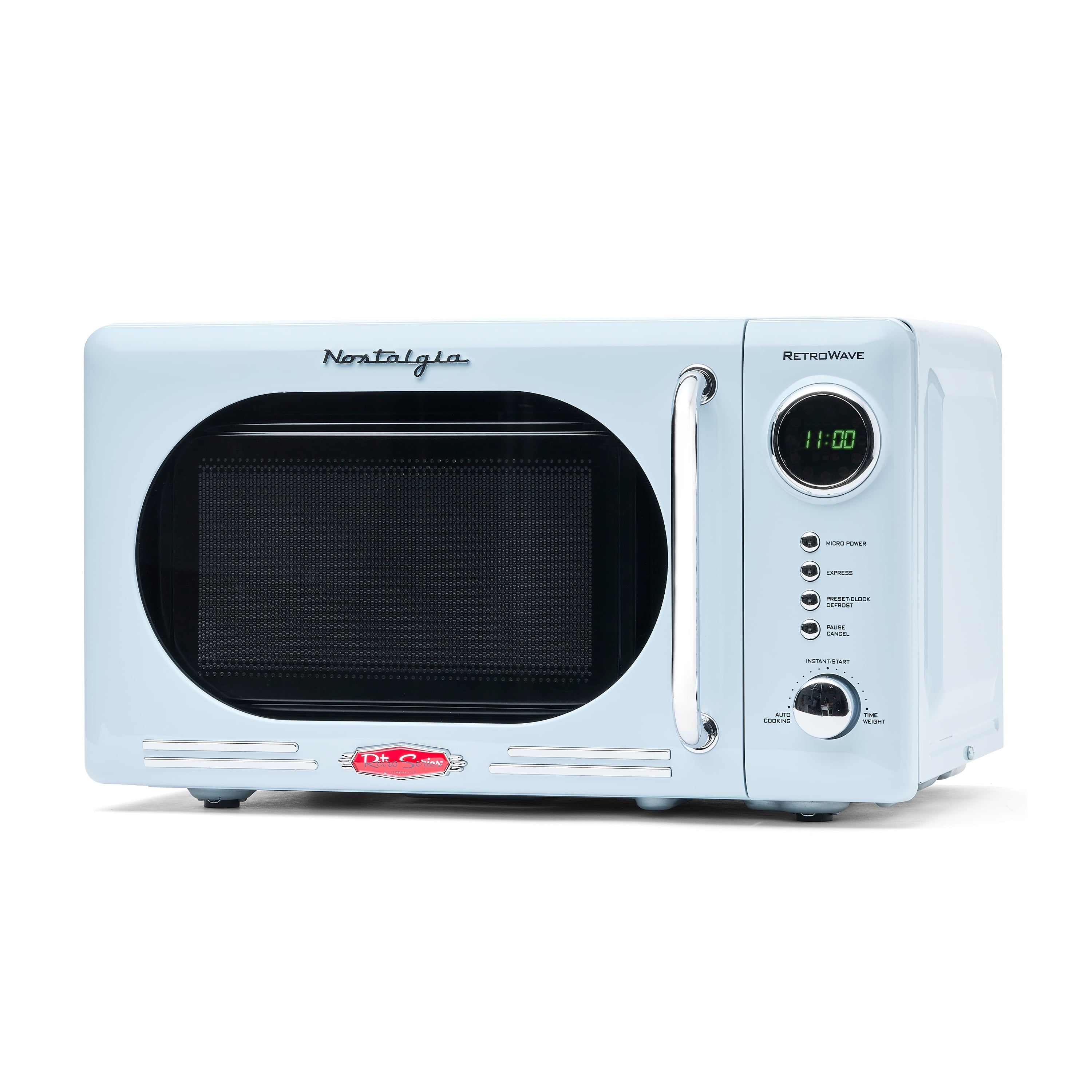 Nostalgia Retro Compact Countertop Microwave Oven - 0.7 Cu. Ft. - 700-Watts with LED Digital Display - Child Lock - Easy Clean Interior - Orange