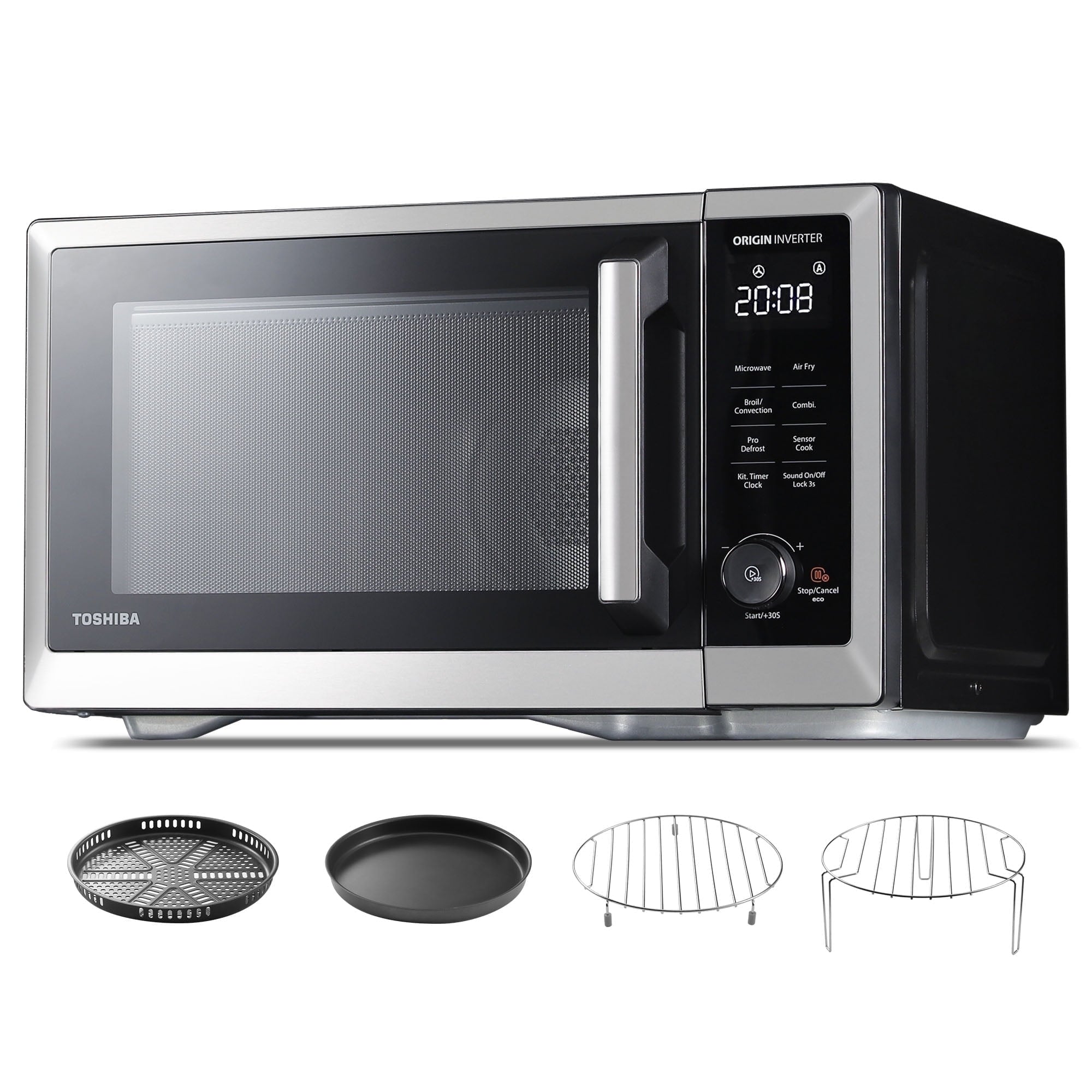 TOSHIBA 6-in-1 Inverter Microwave Oven Air Fryer Combo, MASTER Series, Countertop Microwave, Air Fryer, Broil, Convection, Speedy Combi, Even Defrost, 11.3 Turntable, Eco-Mode, 27 Auto Menu