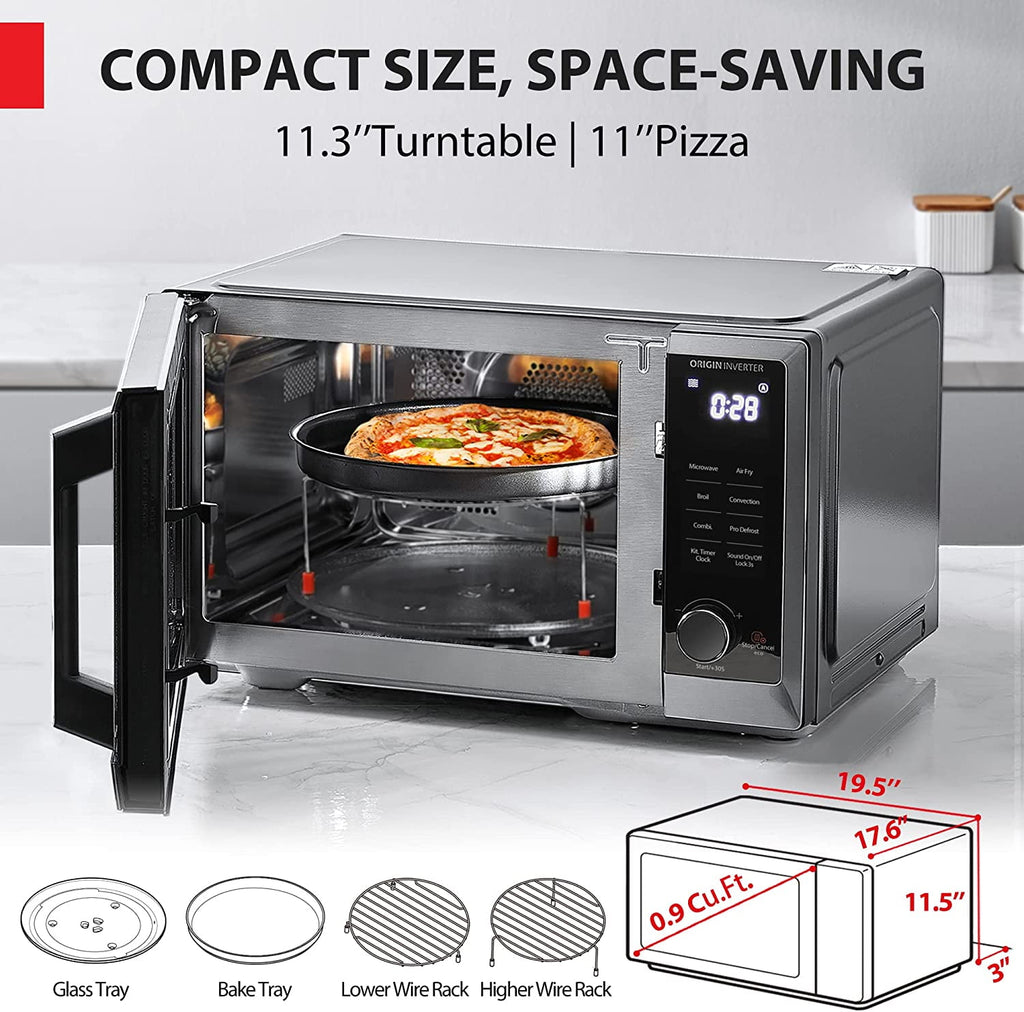 TOSHIBA 6-in-1 Inverter Microwave Oven Air Fryer Combo, MASTER Series, Countertop Microwave, Air Fryer, Broil, Convection, Speedy Combi, Even Defrost, 11.3 Turntable, Eco-Mode, 27 Auto Menu