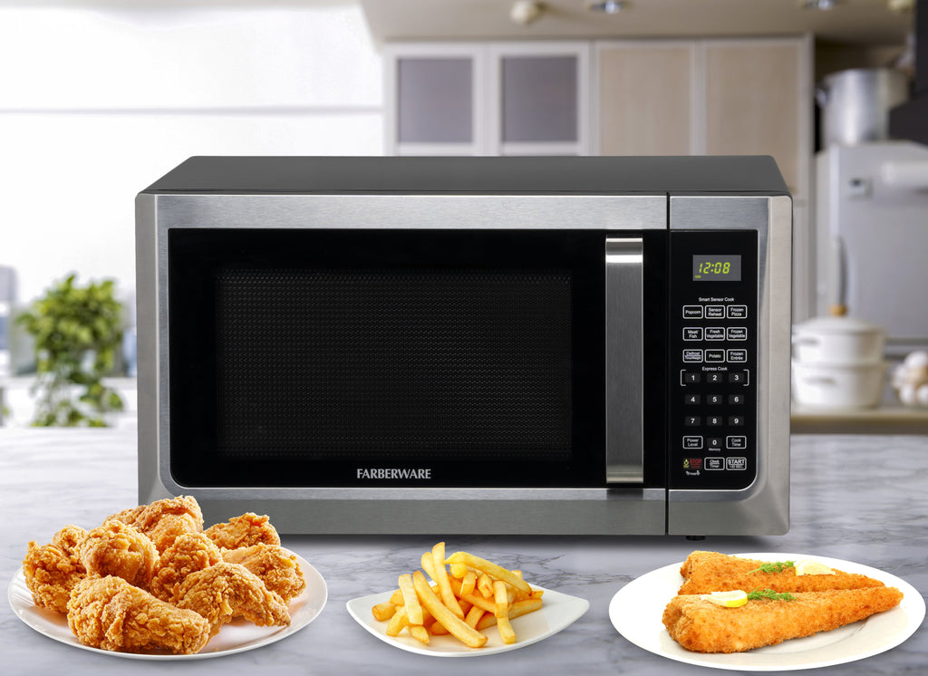 Farberware FMG13SS 1.3 Microwave Oven w LED Light/SENSOR 1100 Watts Stainless