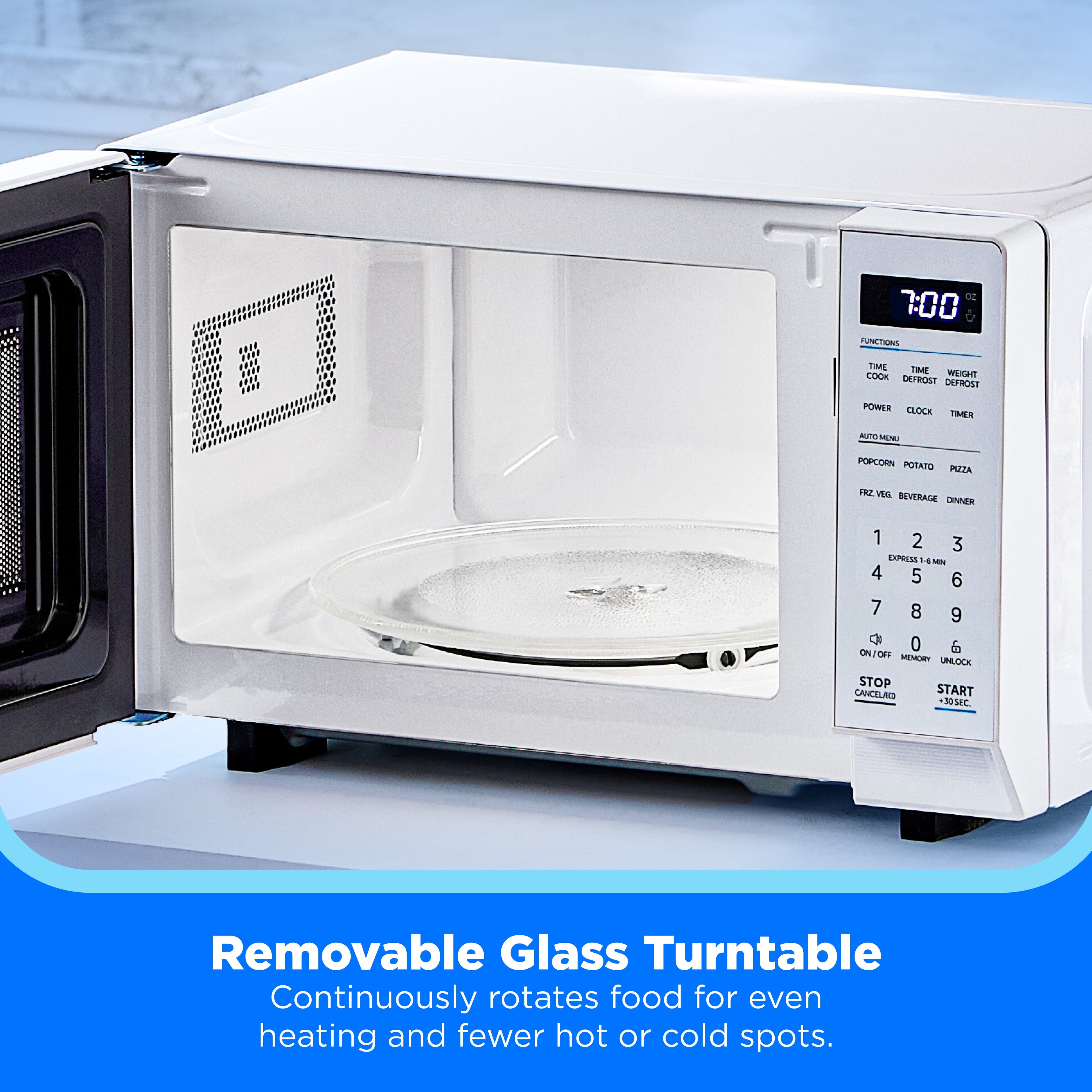 Midea Countertop Microwave Oven, 0.7 Cu Ft, 700 Watts, 11 Power Levels, Compact, White