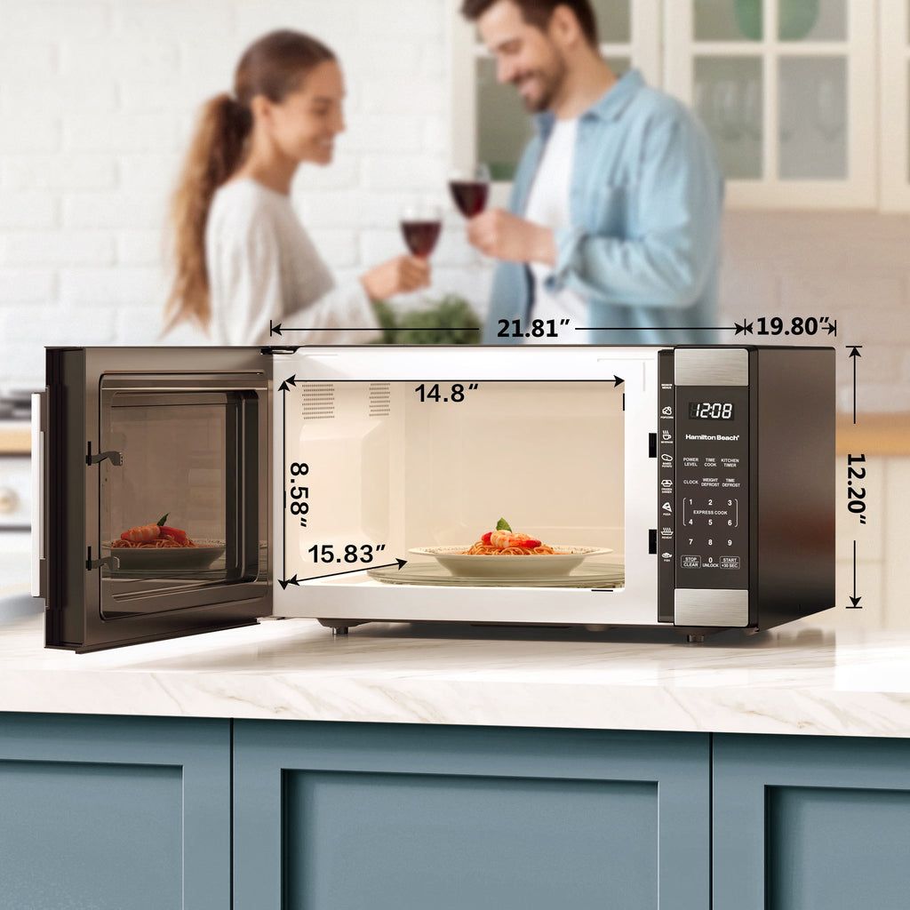 Hamilton Beach 1.6 Cu ft Sensor Cook Countertop Microwave Oven in Stainless Steel, New