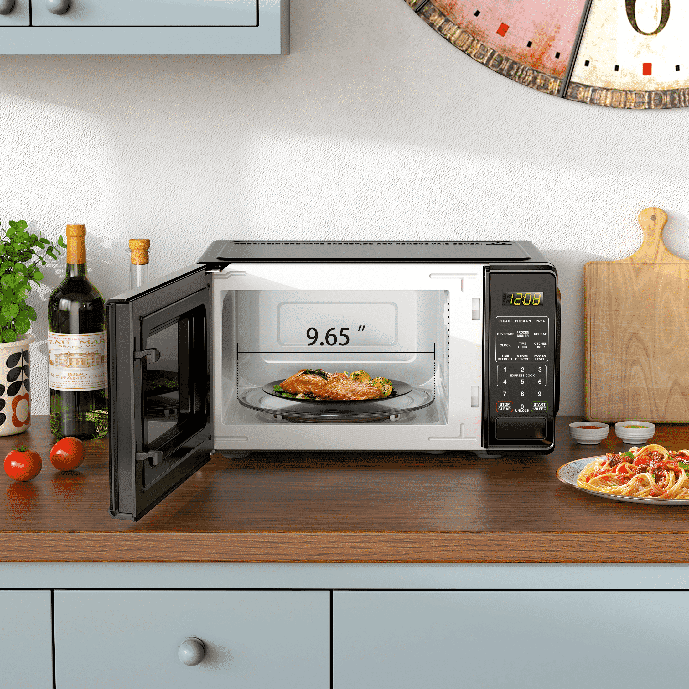 Mainstays 0.7 Cu ft Countertop Microwave Oven, 700 Watts, Black