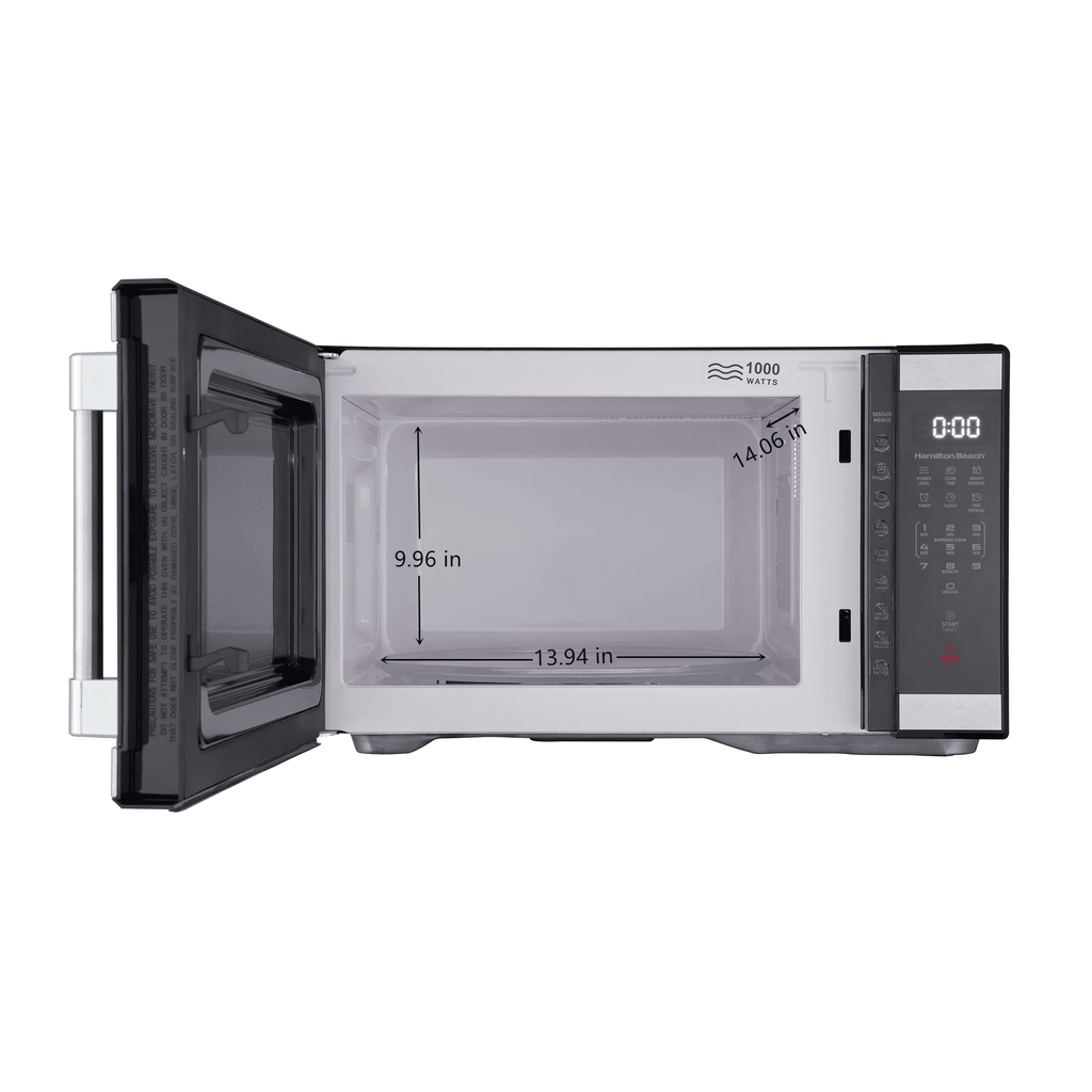 Hamilton Beach 1.1 Cu Ft Countertop Microwave Oven, Stainless Steel