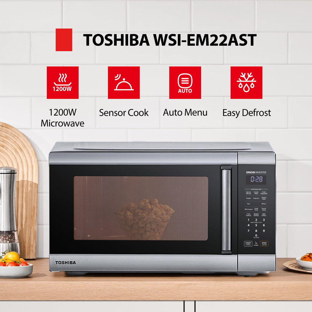 Toshiba 2.2 cu. ft. 24.4'' Microwave Oven in Stainless Steel